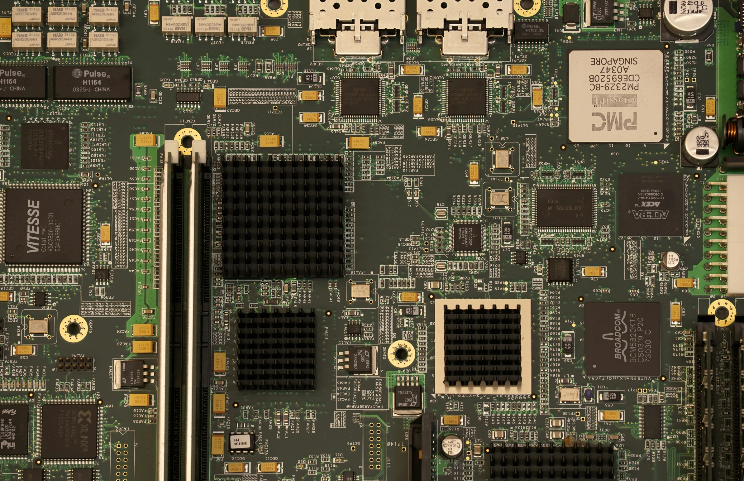 the main board with different connections to different parts