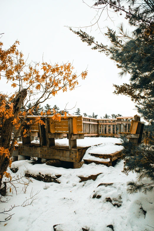 the bridge is built on the side of a river