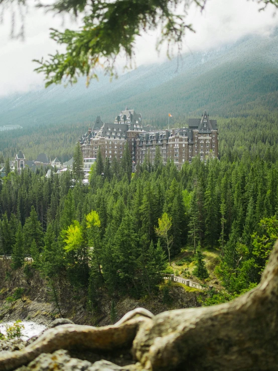 the resort is perched over an open valley