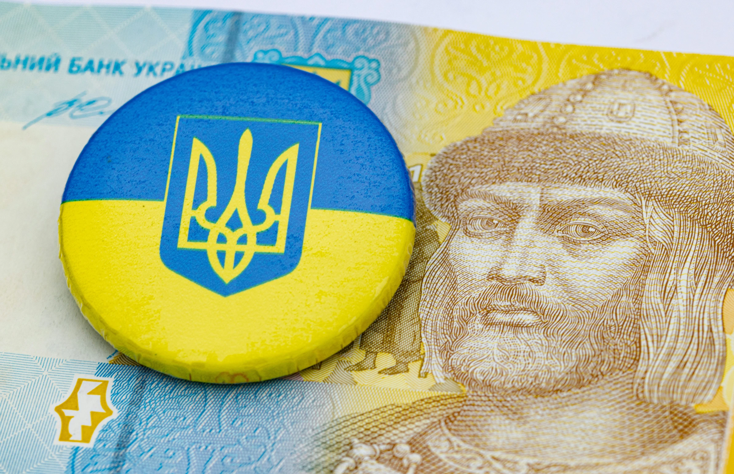 a po of an ukraine flag on a swedish bank note