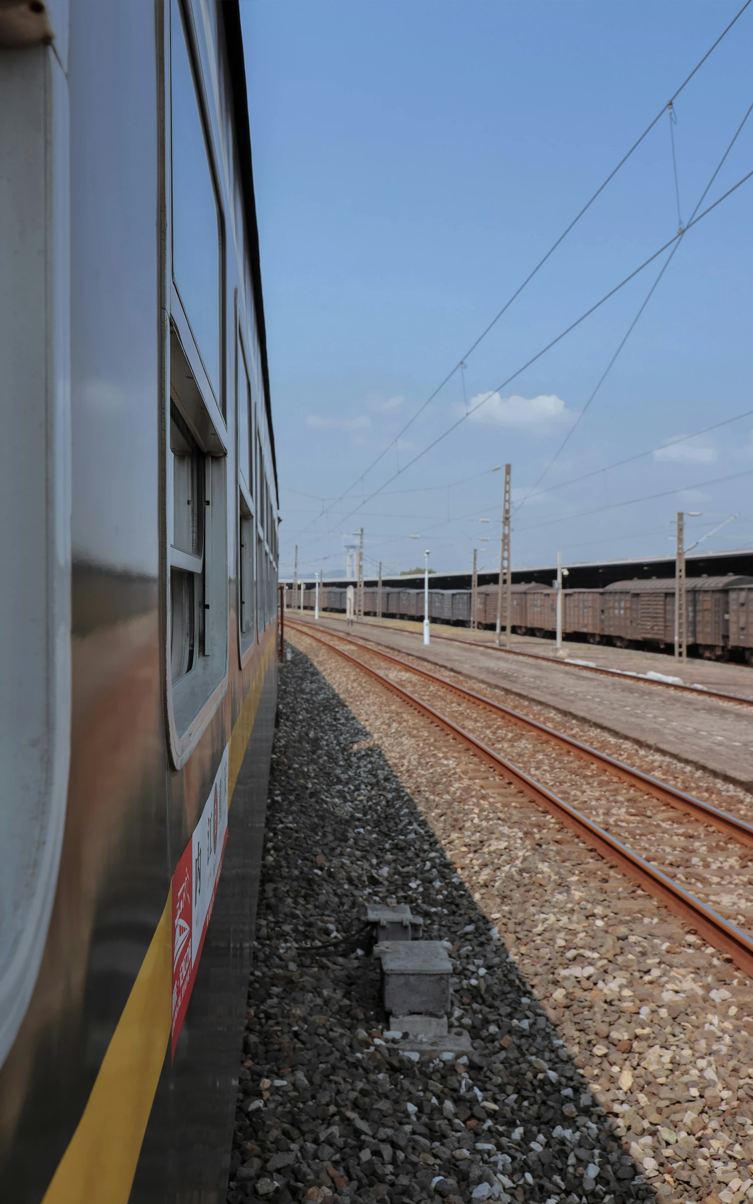 a train that is traveling down some tracks