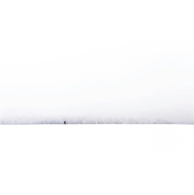 a lone lone skier walking in snow as the day continues