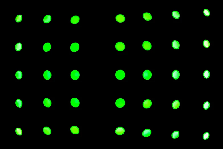 several dots are dotted on a black background