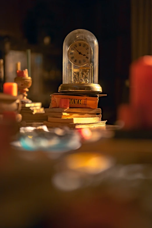 an image of a clock in the dark