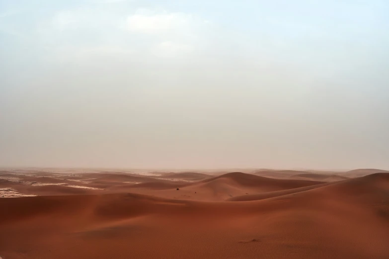 desert like landscape and clear sky in the afternoon