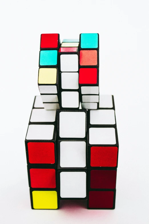 a rubik cube with all the squares colored
