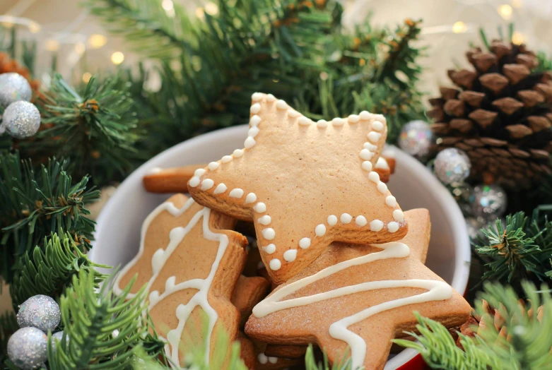 ginger cookies arranged on the table in a bowl