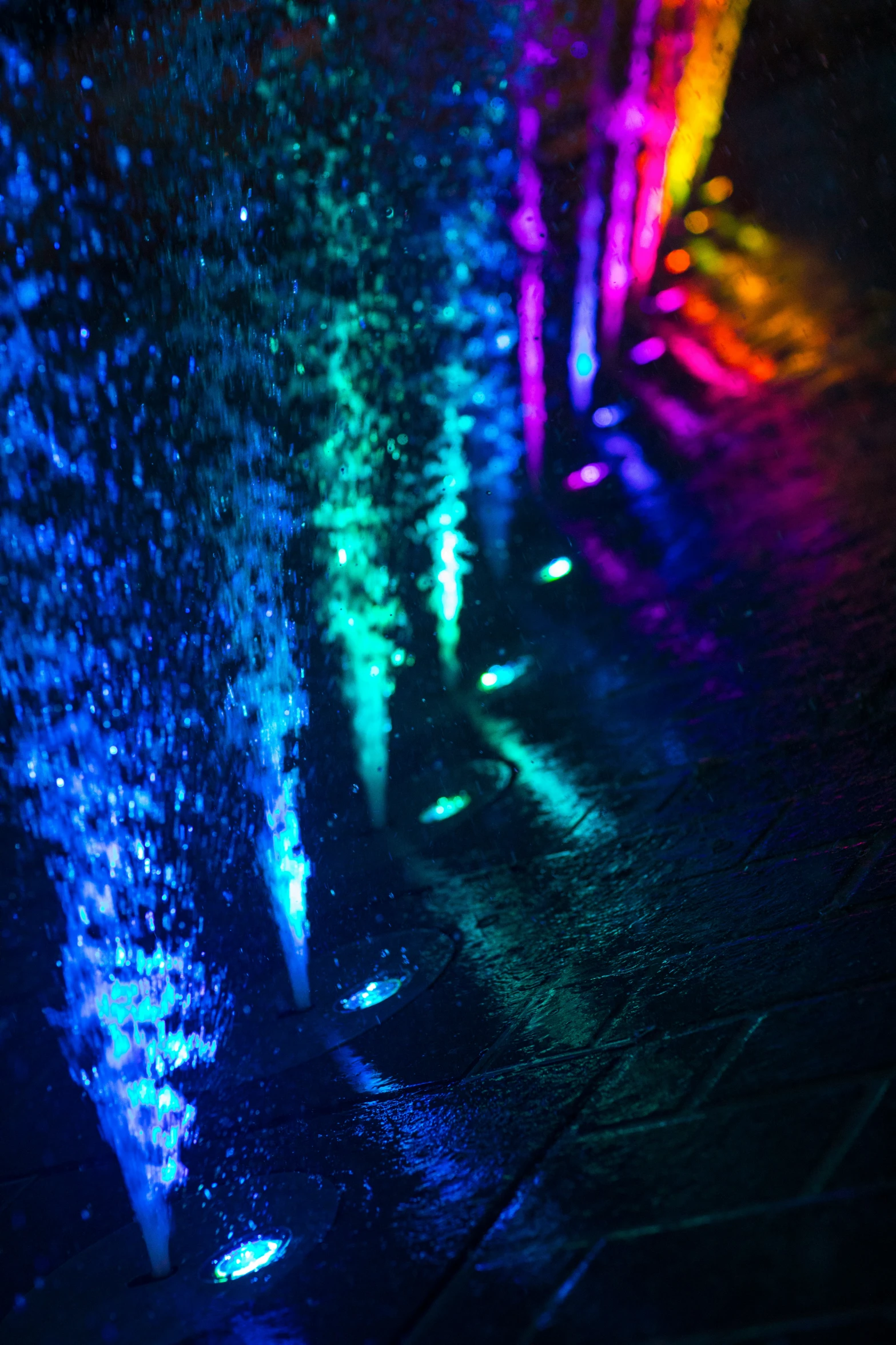 an image of colorful rain drops being used as lights