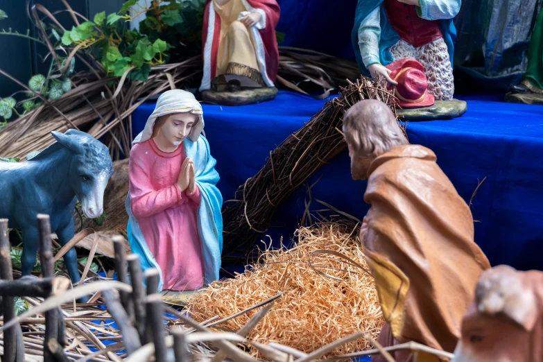 an image of a christmas scene featuring baby jesus