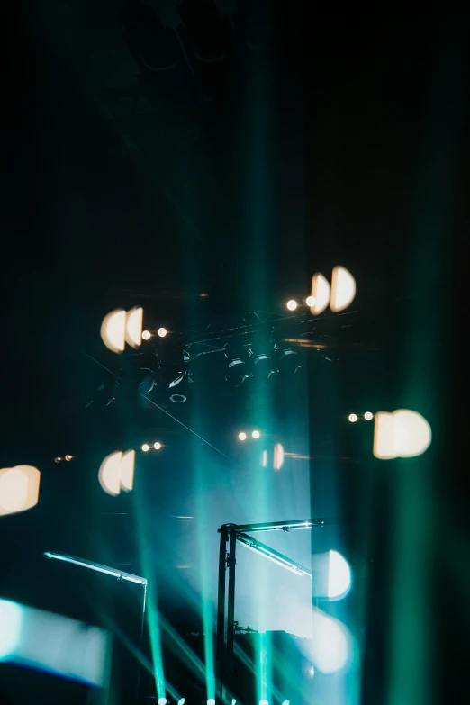 a stage lights with a dark background