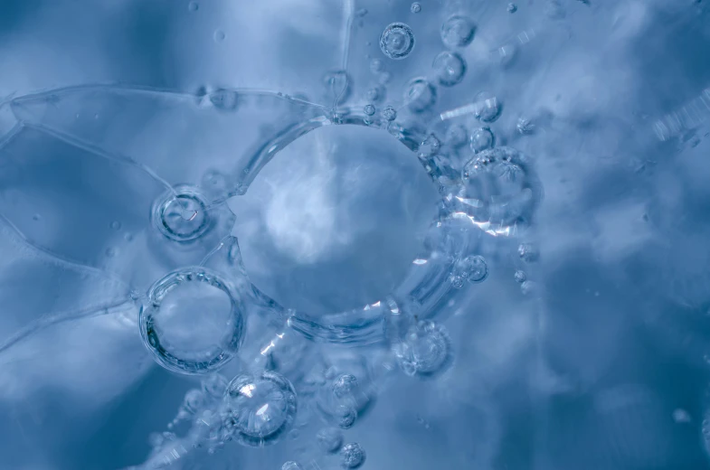 an ice like structure under some water