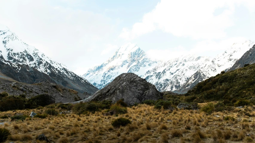 an area that looks like it has some snow on the mountains