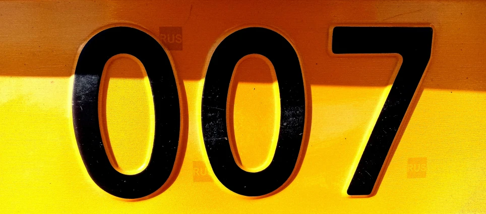 a close up of a number on a sign