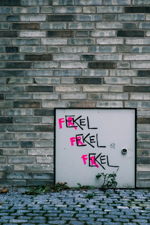 a door with graffiti is shown on a wall