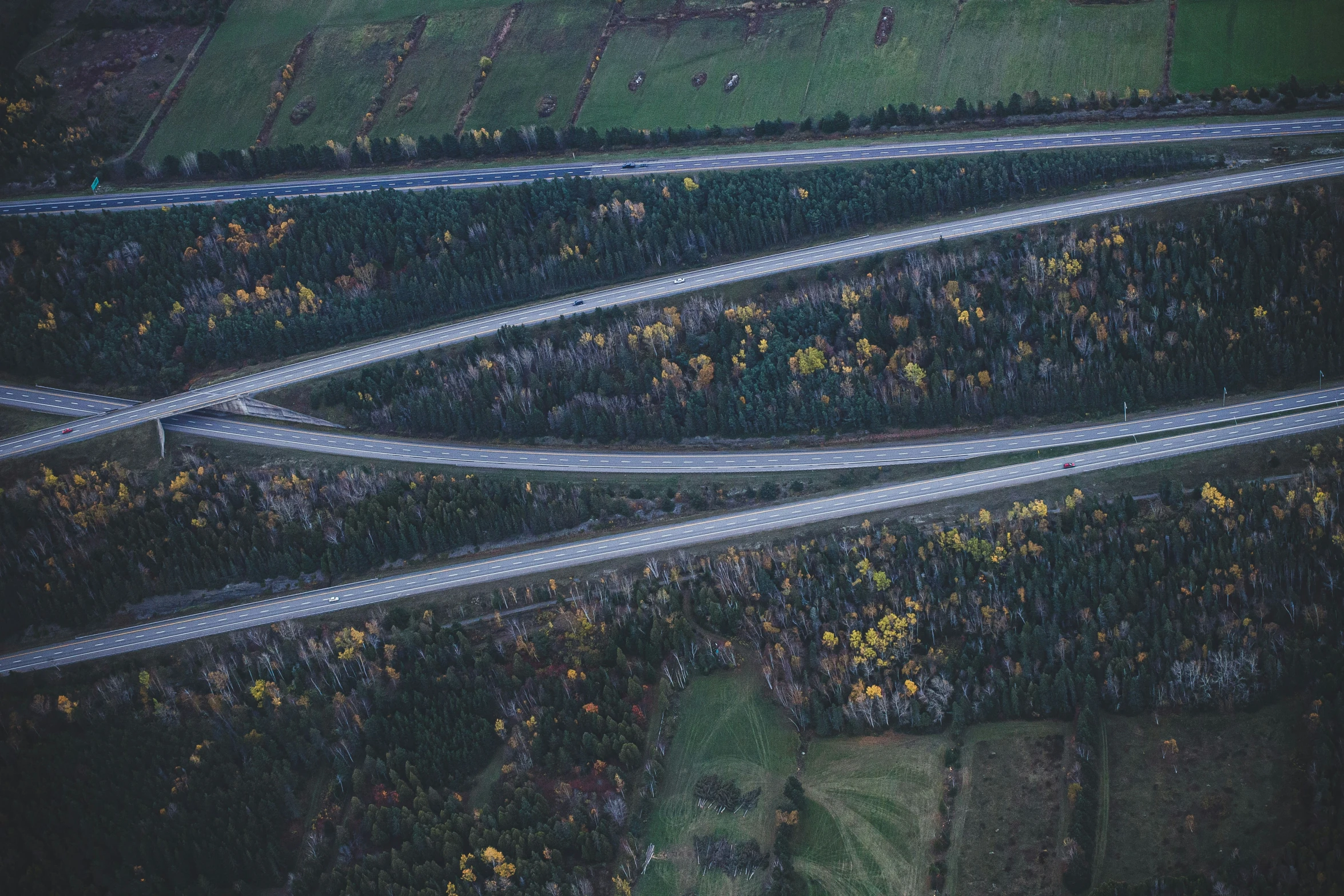 two intersecting roads leading to different directions