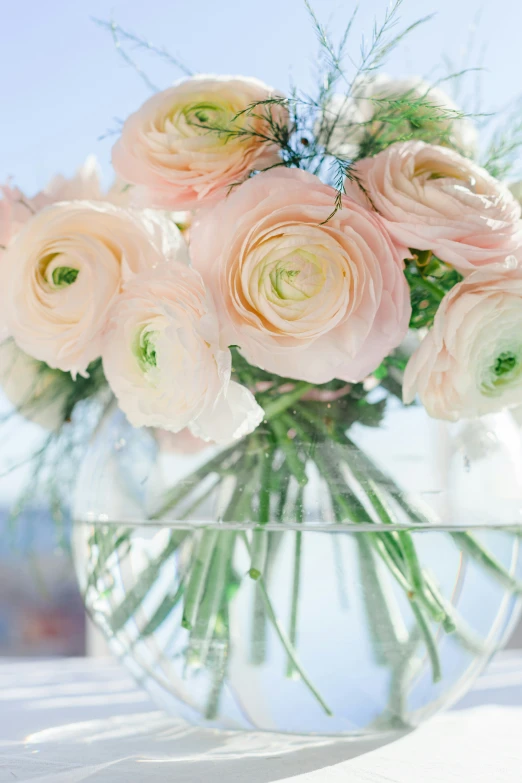 flowers are in a glass vase with water