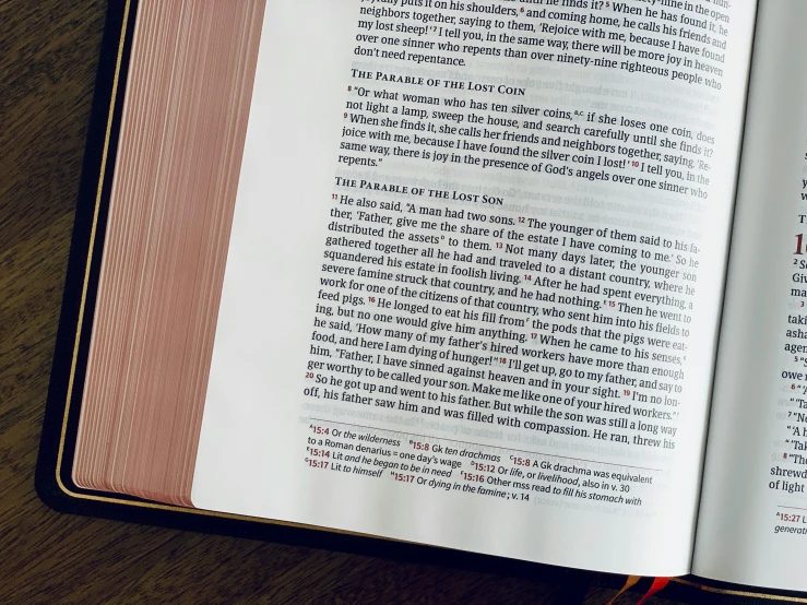 a book open on a table top