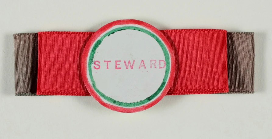 a belt has the name stewart on it