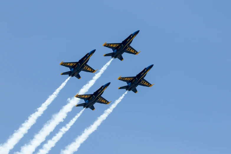 a group of fighter jets flying through the air