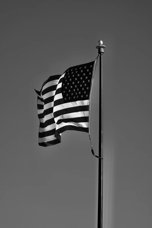 two flags flying near each other on a flag pole