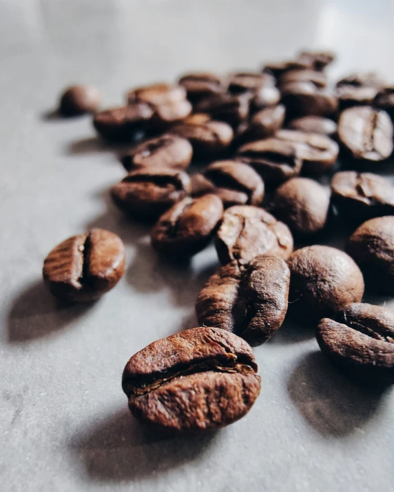 the coffee beans are left over the counter