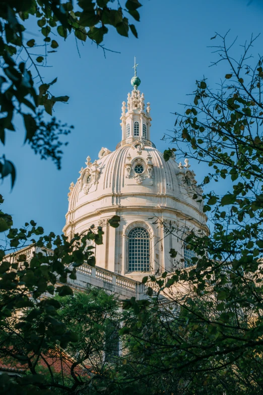 looking up at the dome of an old church