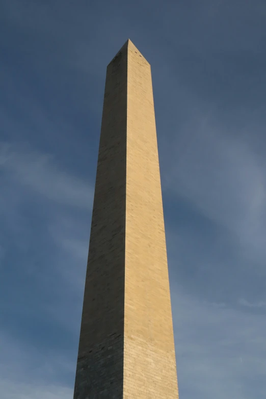 the washington monument against the blue sky and clouds