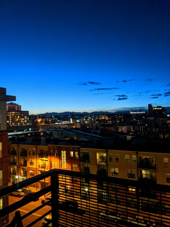 the buildings on the other side are all lit up