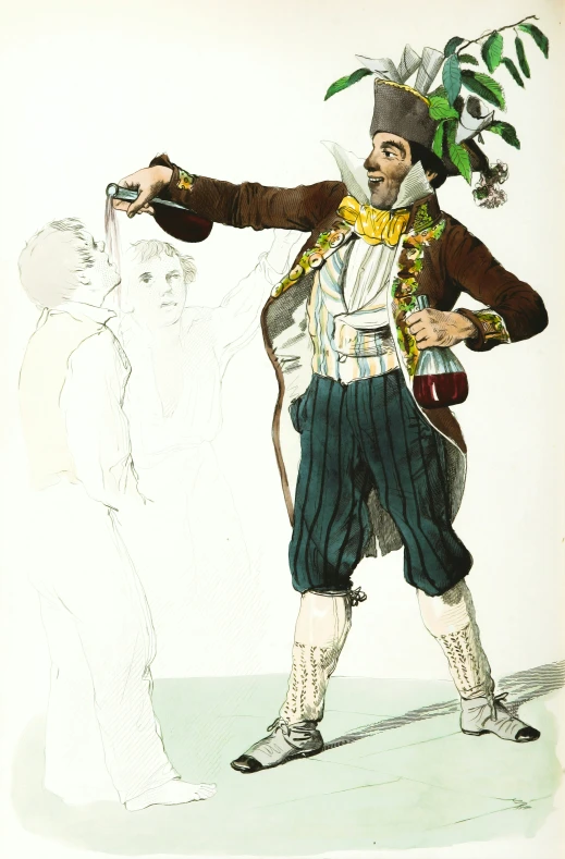 an illustration of a man dressed in colonial clothing