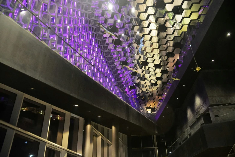 large mirrored mirrors on the ceiling in a fancy building