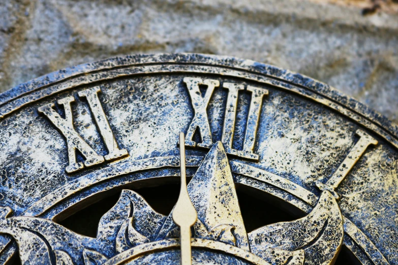 a closeup of an analog clock showing time