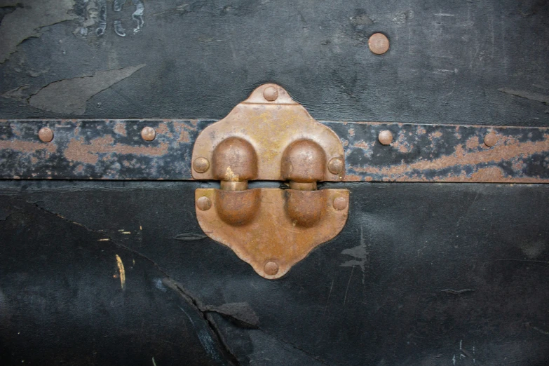 a metal handle with a bear paw print on it