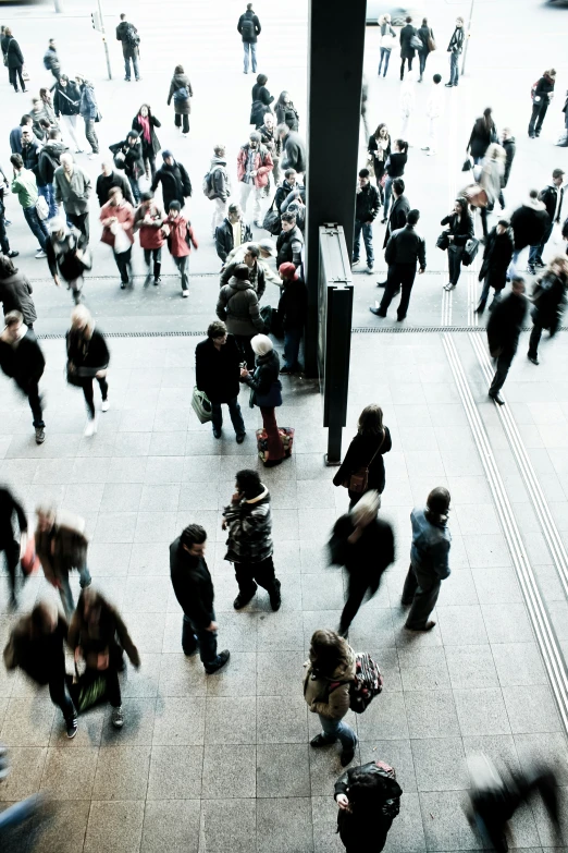 a group of people who are walking around