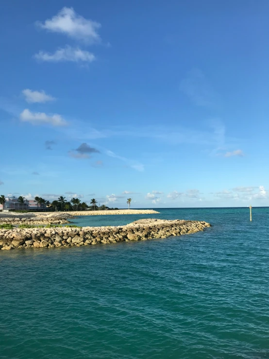 a lone boat is seen in the water