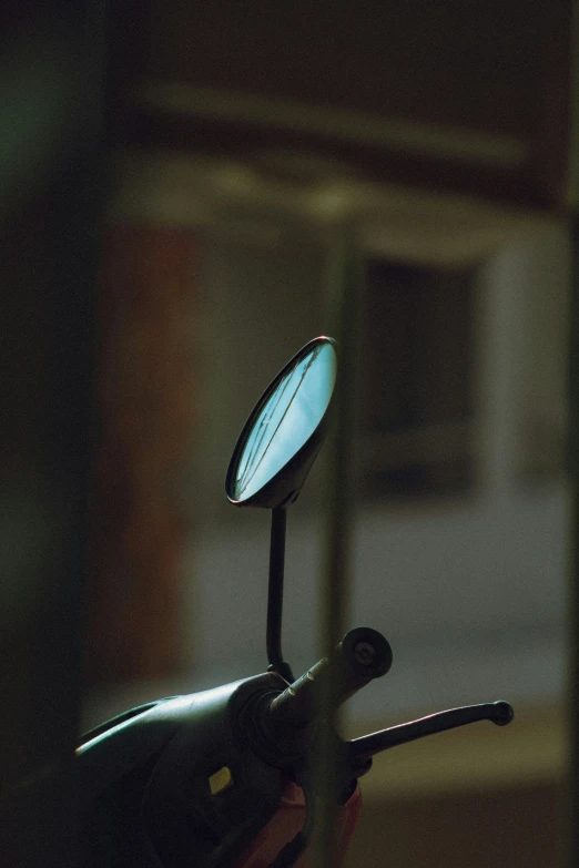 closeup of the sidelight of a bicycle