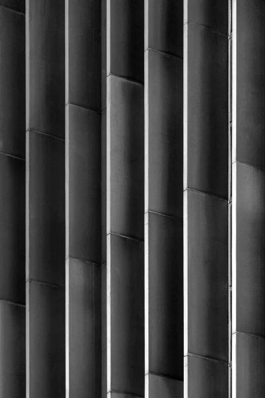 a black and white po of tall columns