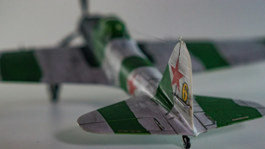 the model plane is green and white