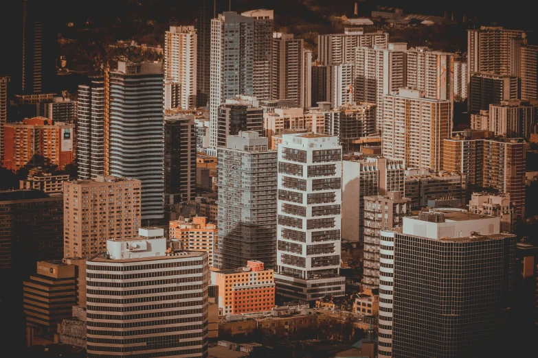 tall buildings are shown next to each other