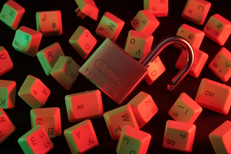 glowing keys and a padlock on top of each other