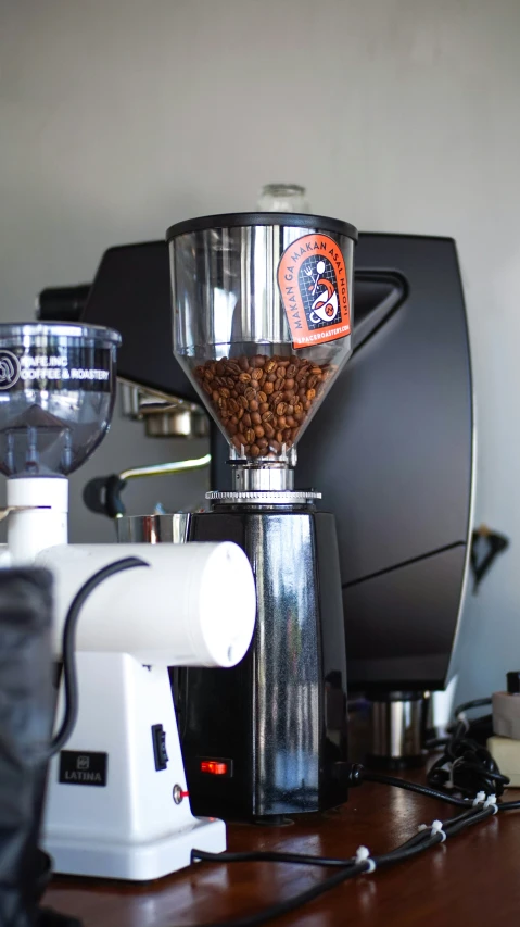 a view of the inside of a coffee grinder