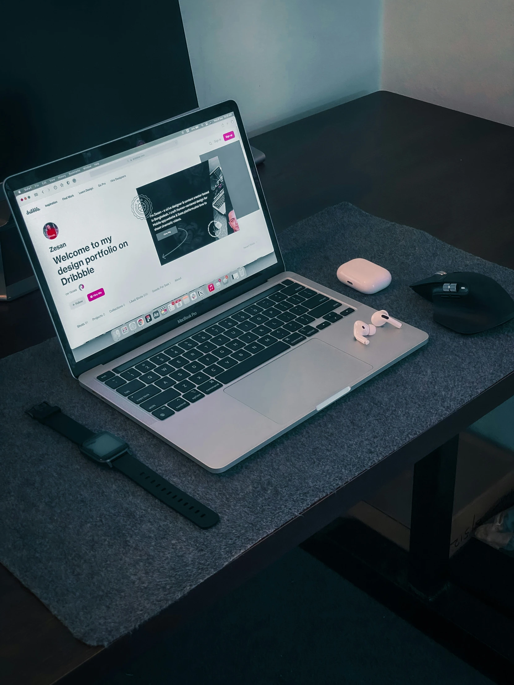 a laptop computer is sitting on a desk