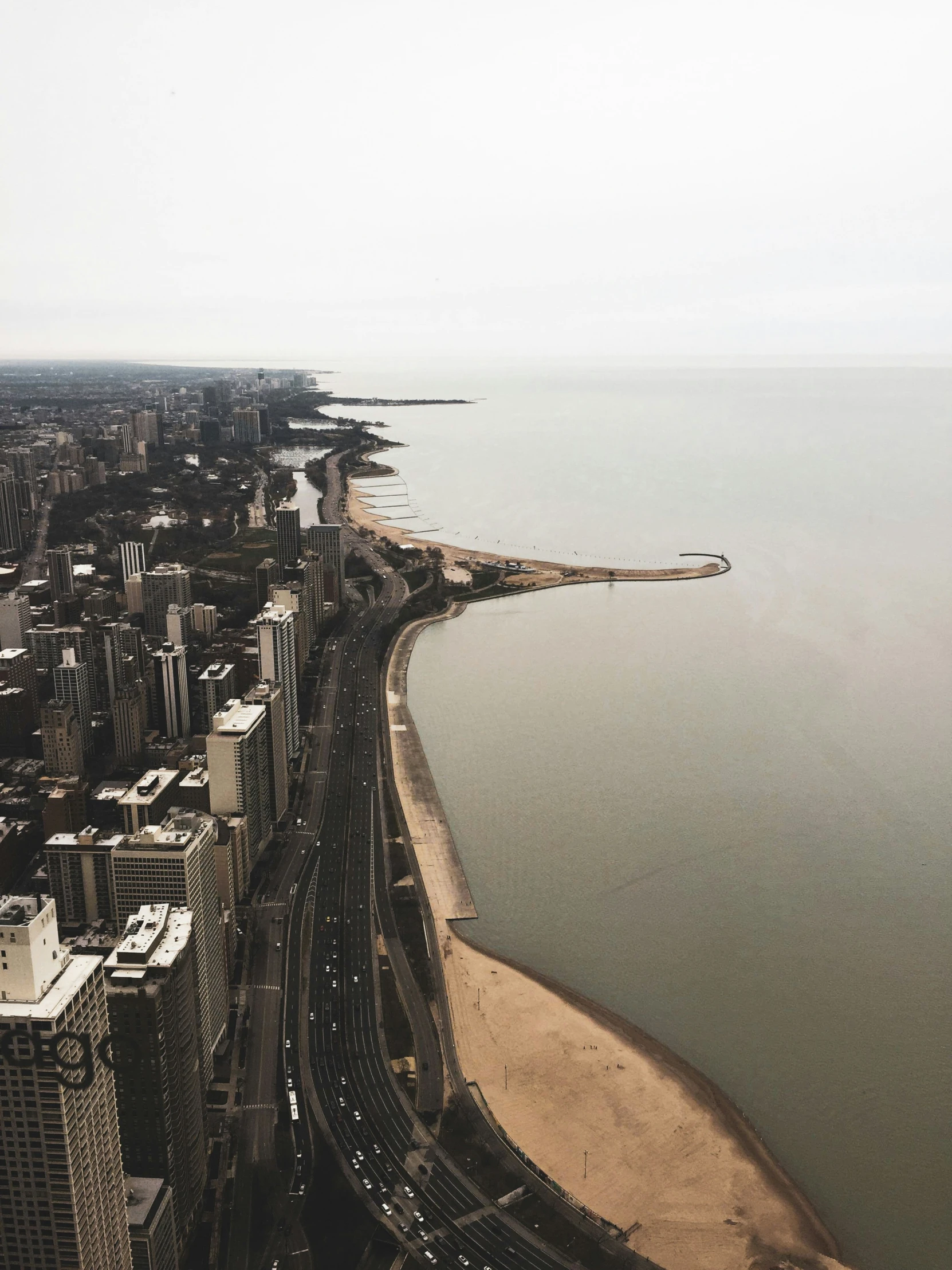 an aerial view of a beach and coastline