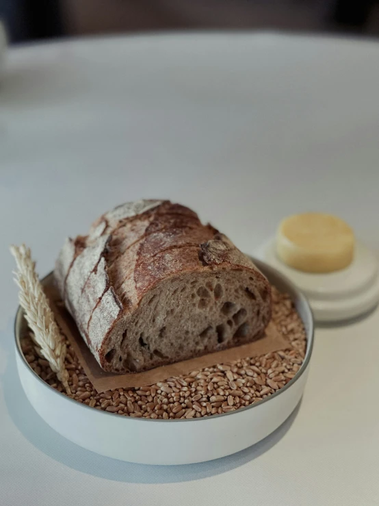 some bread with some rye on a table