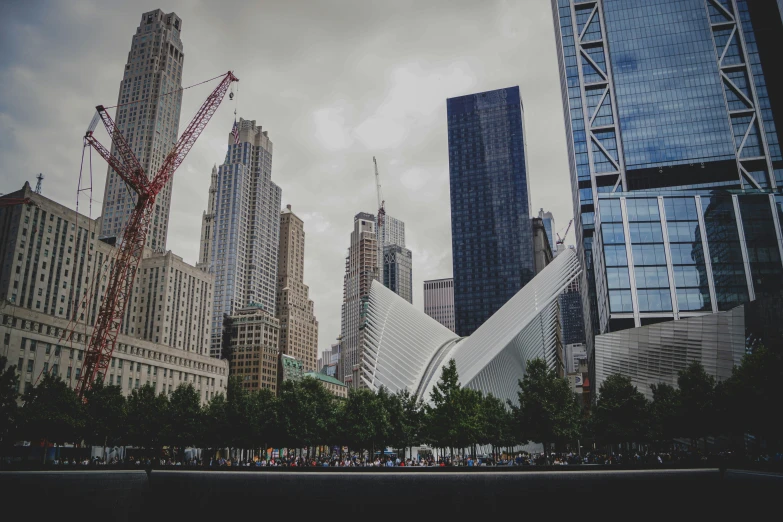 a large group of buildings next to each other