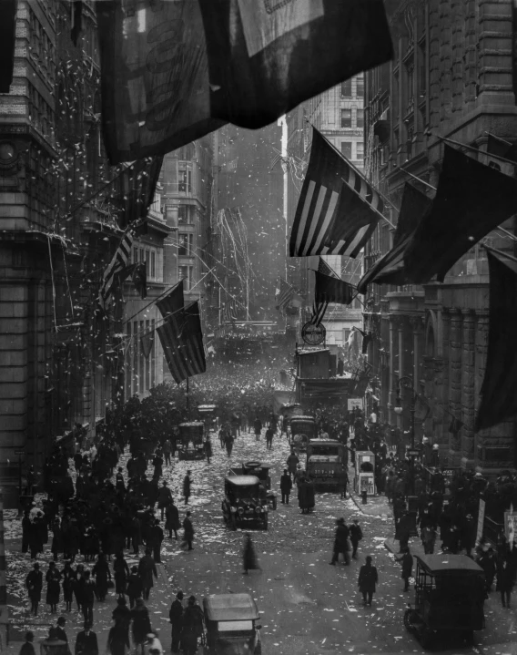 a black and white pograph of a city street