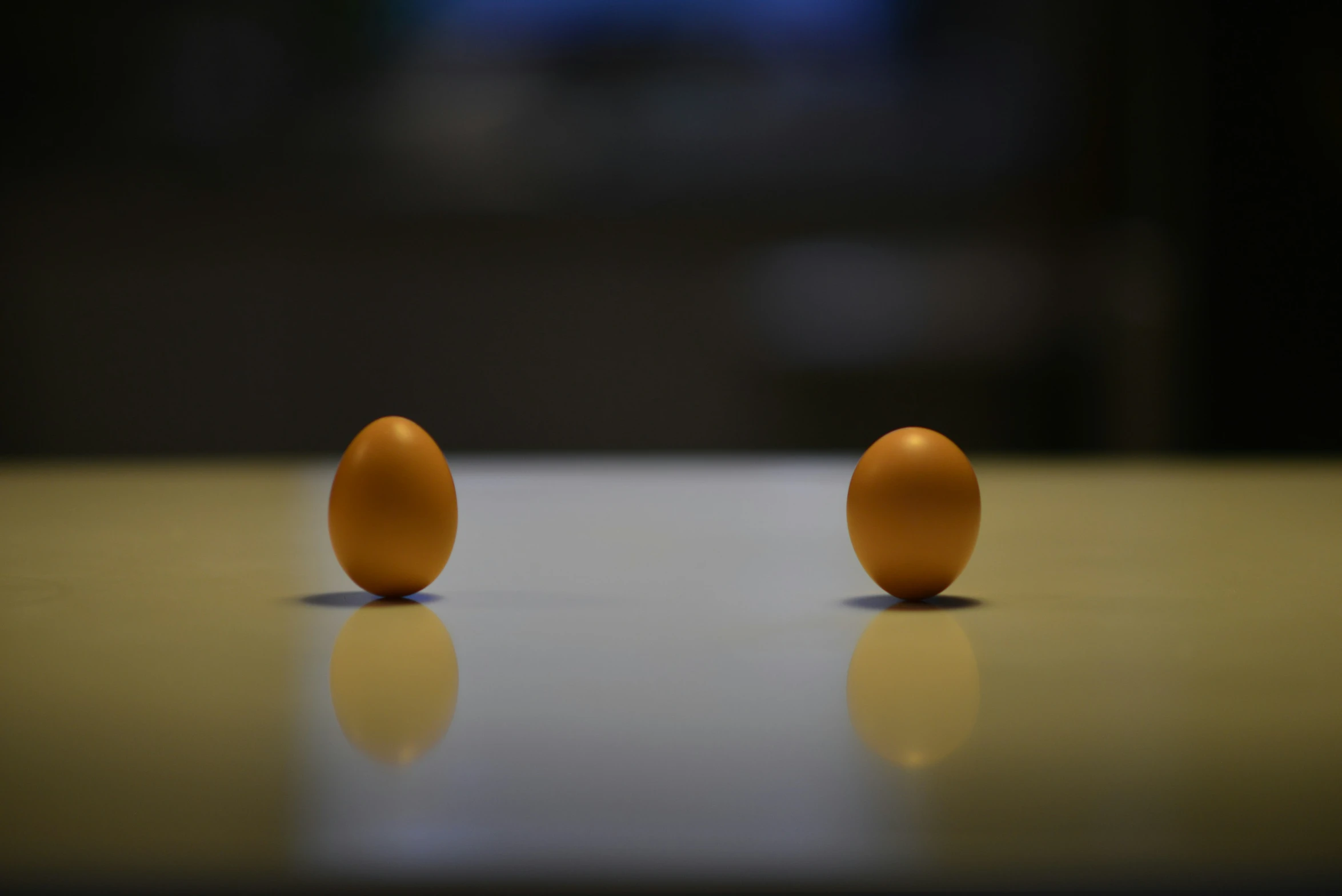 a close up view of two egg halves