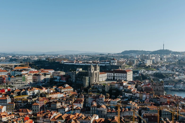 the city is lined with old fashioned buildings