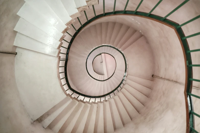 view of stairs from a top down in the city