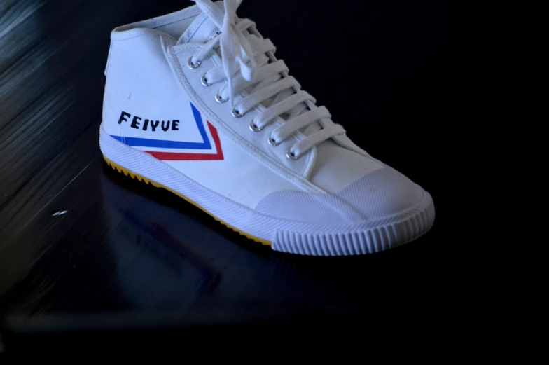 the shoes with the name fervies are on display