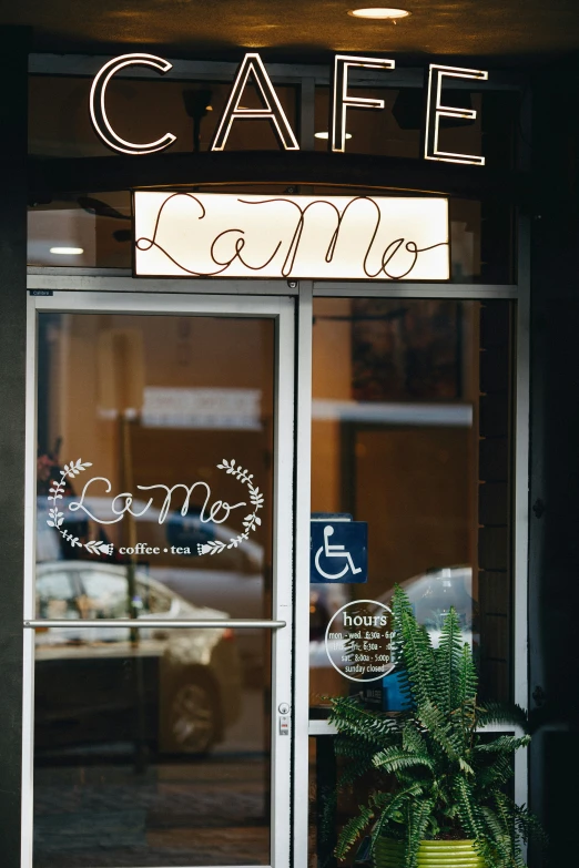 the window of a restaurant is painted white